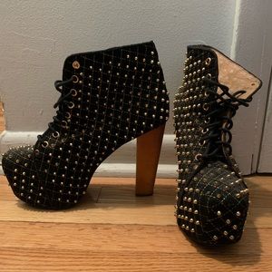 Jeffrey Campbells Gold Stud Platform Heels